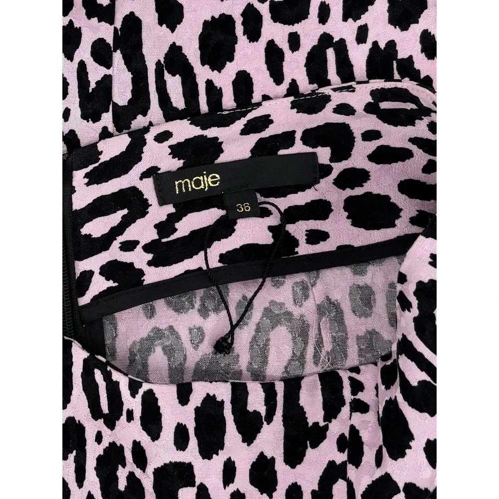 NWOT Maje Jipanta Leopard Print Side Slit Midi Skirt Sz 36 (US S) Hipster $295